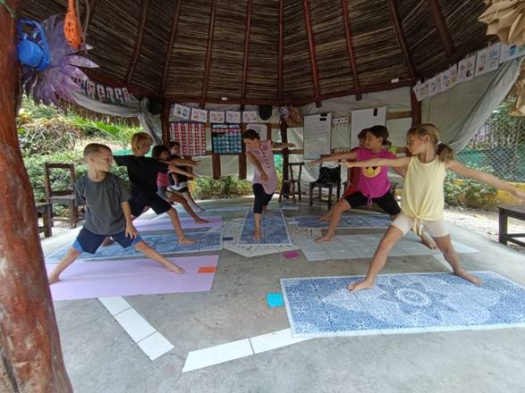 Yoga under the palapa
